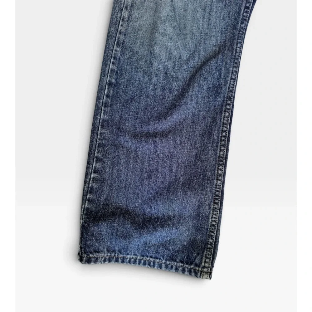 Levi's 514 Slim Straight Jeans W36 L30 Blue Distressed Faded Denim